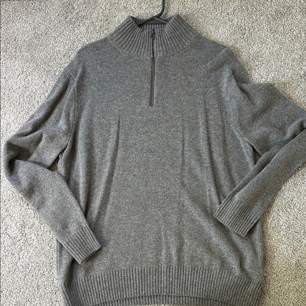 J Crew Gray Half-Zip Men's Sweater